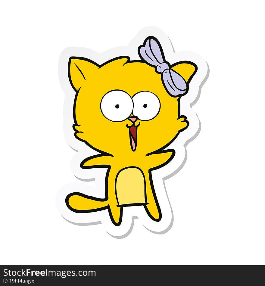 Sticker Of A Cartoon Cat