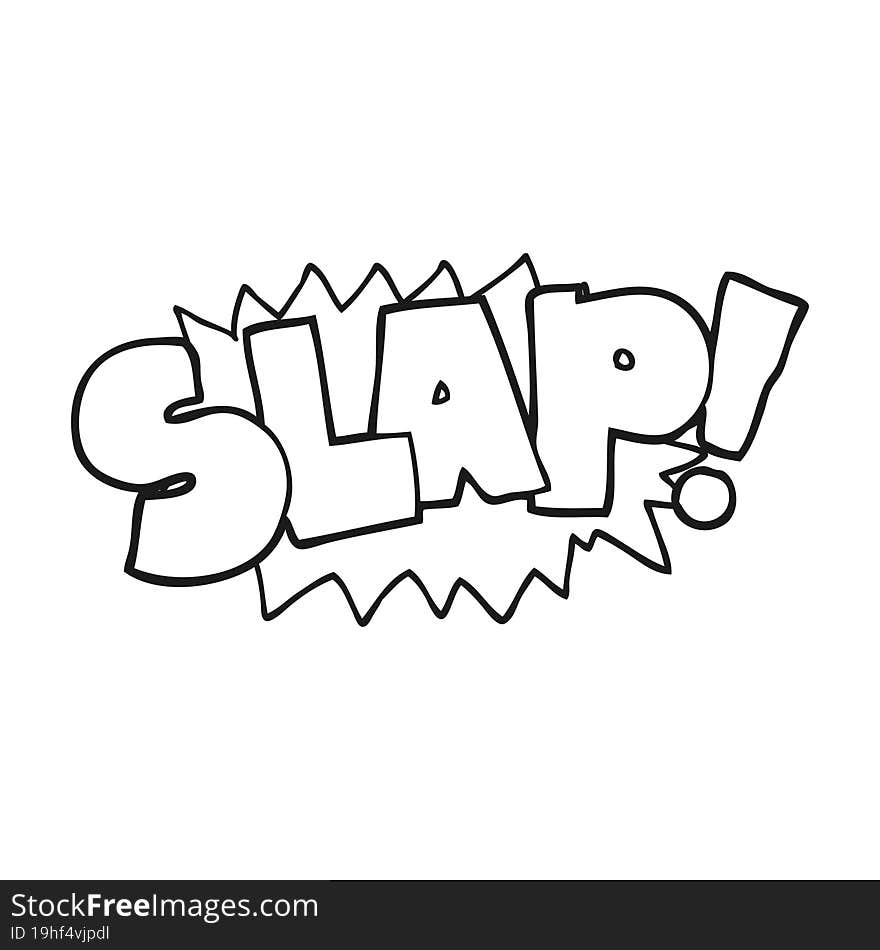 black and white cartoon slap symbol