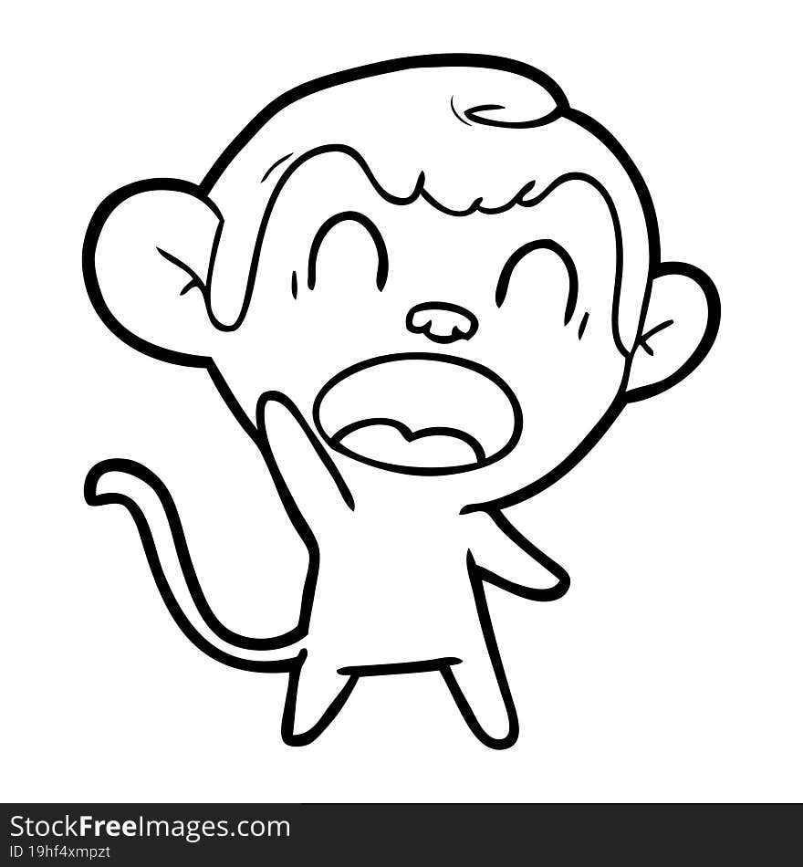 shouting cartoon monkey. shouting cartoon monkey