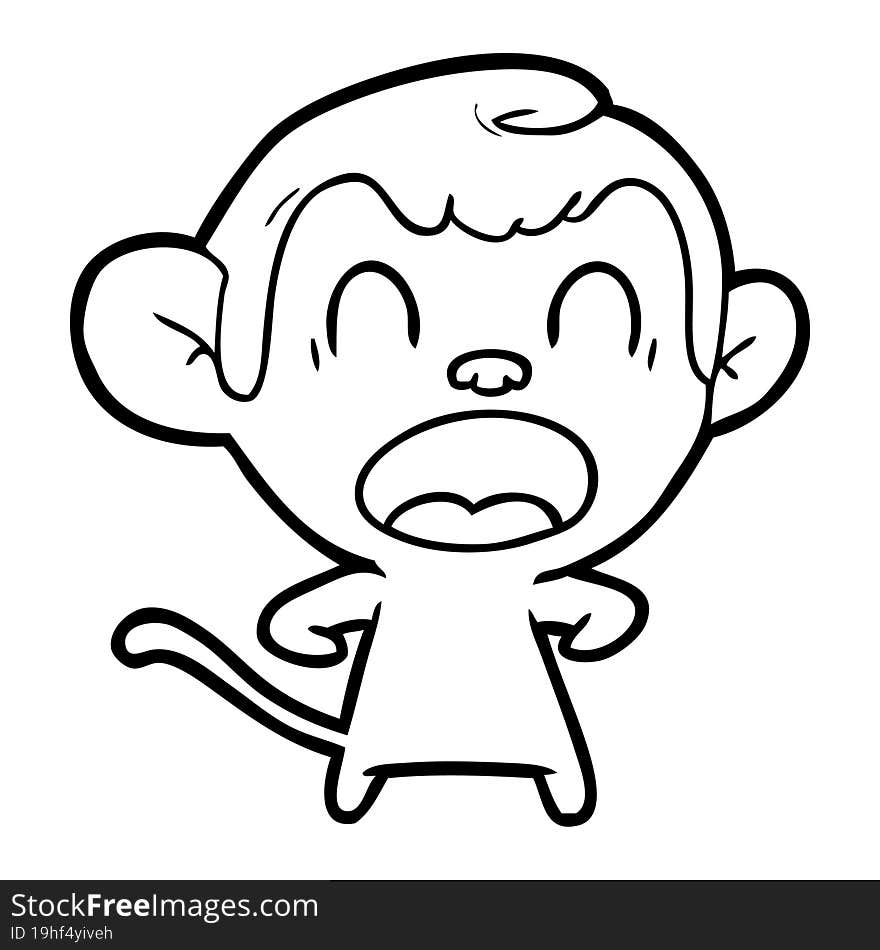 shouting cartoon monkey. shouting cartoon monkey