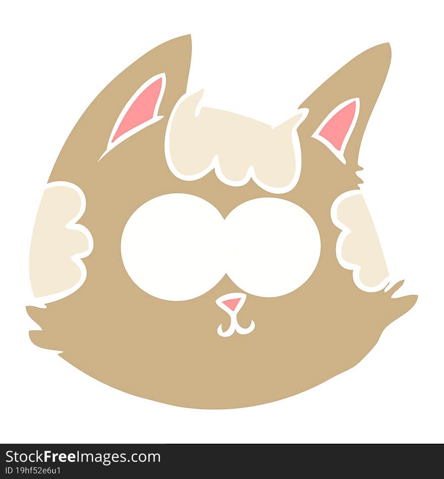 flat color style cartoon cat face