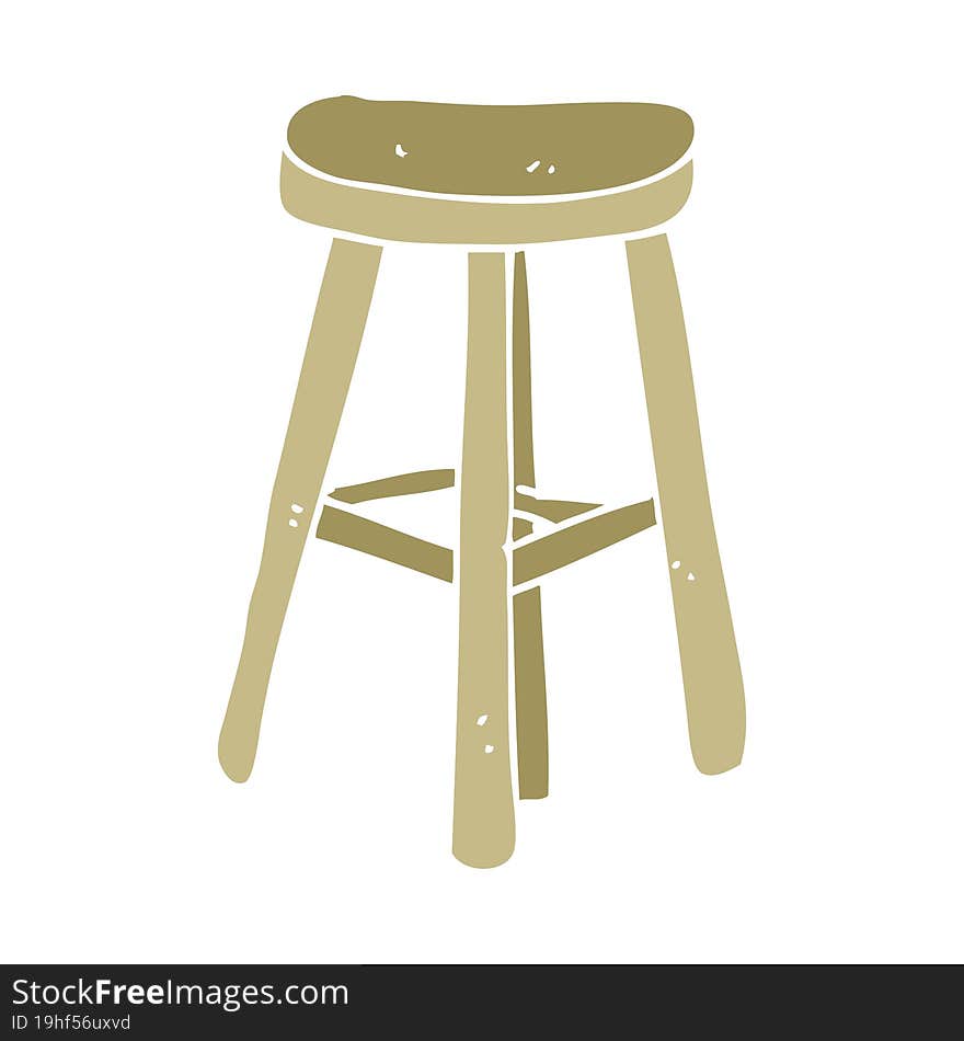 flat color illustration of a cartoon stool