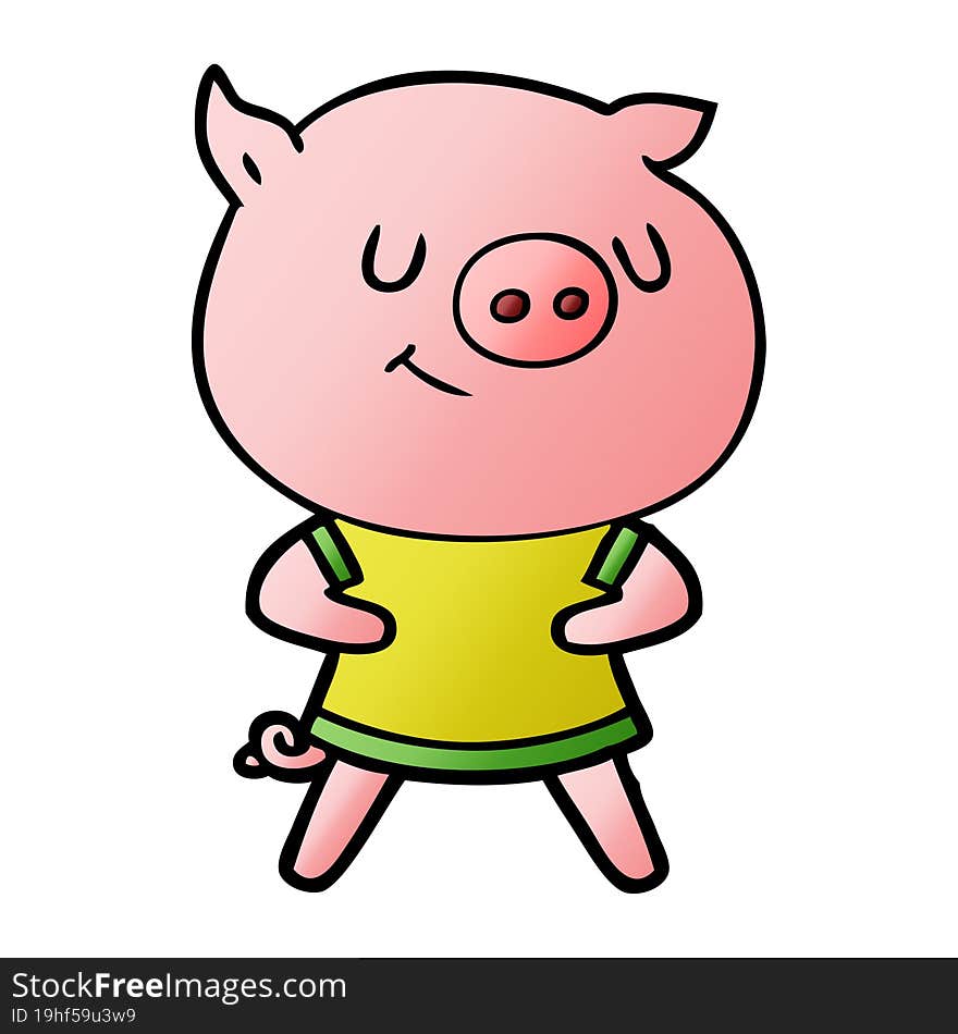 happy cartoon pig. happy cartoon pig