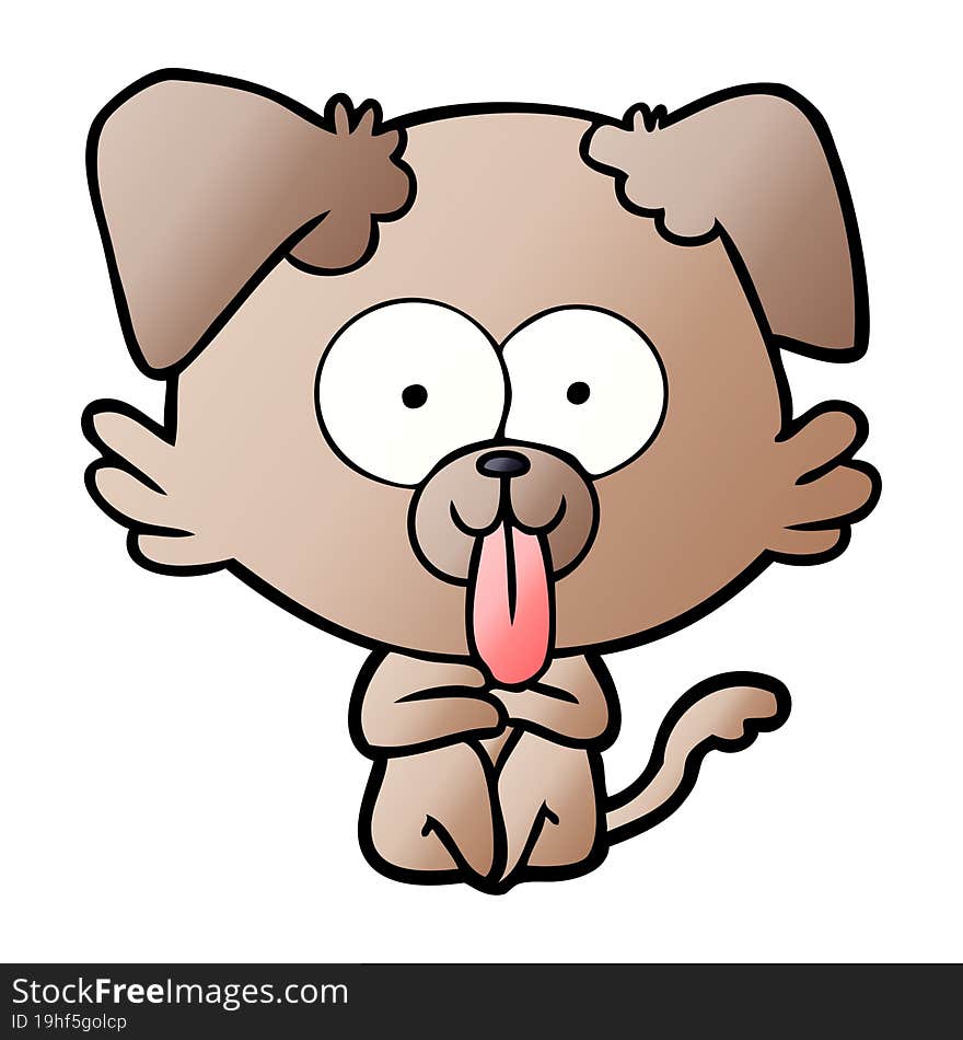 cartoon dog with tongue sticking out. cartoon dog with tongue sticking out