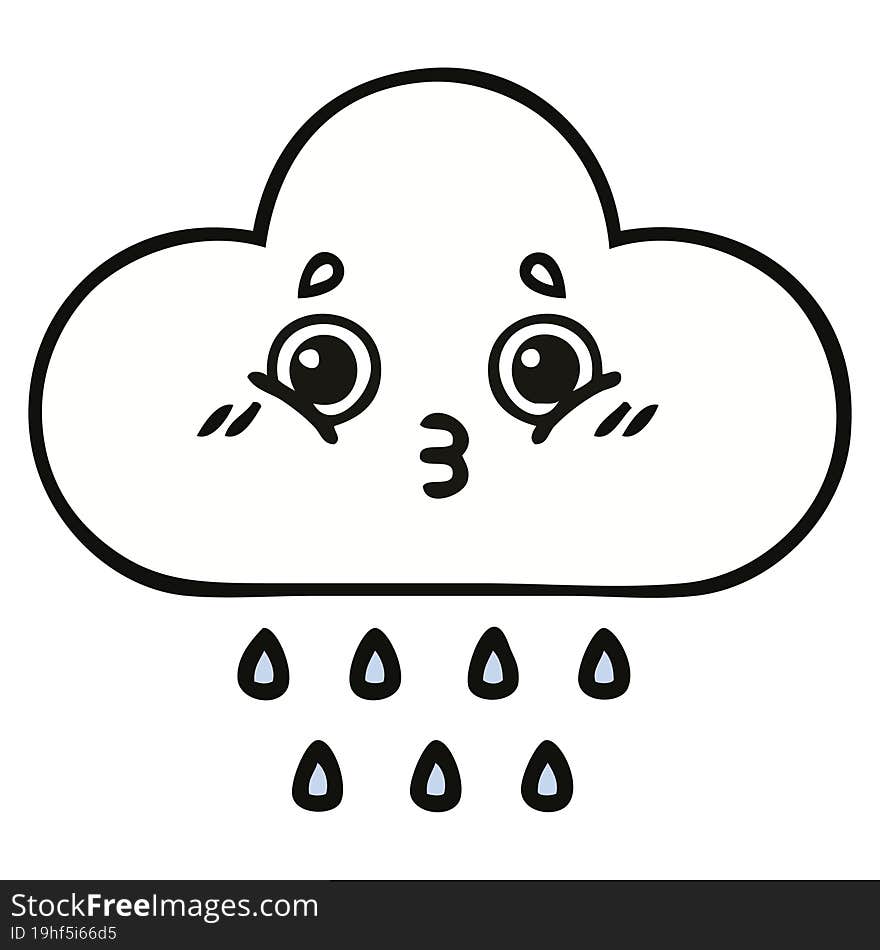 cute cartoon of a rain cloud. cute cartoon of a rain cloud