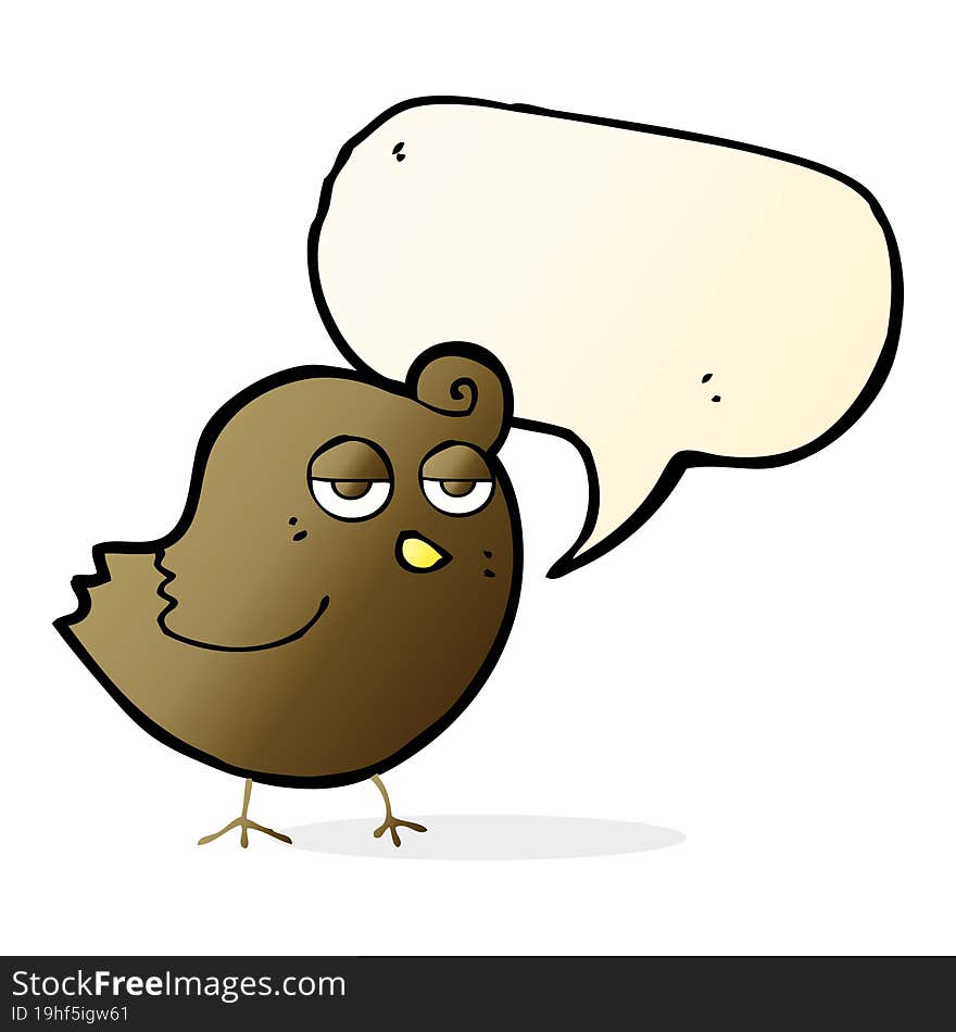 Cartoon Bird With Speech Bubble