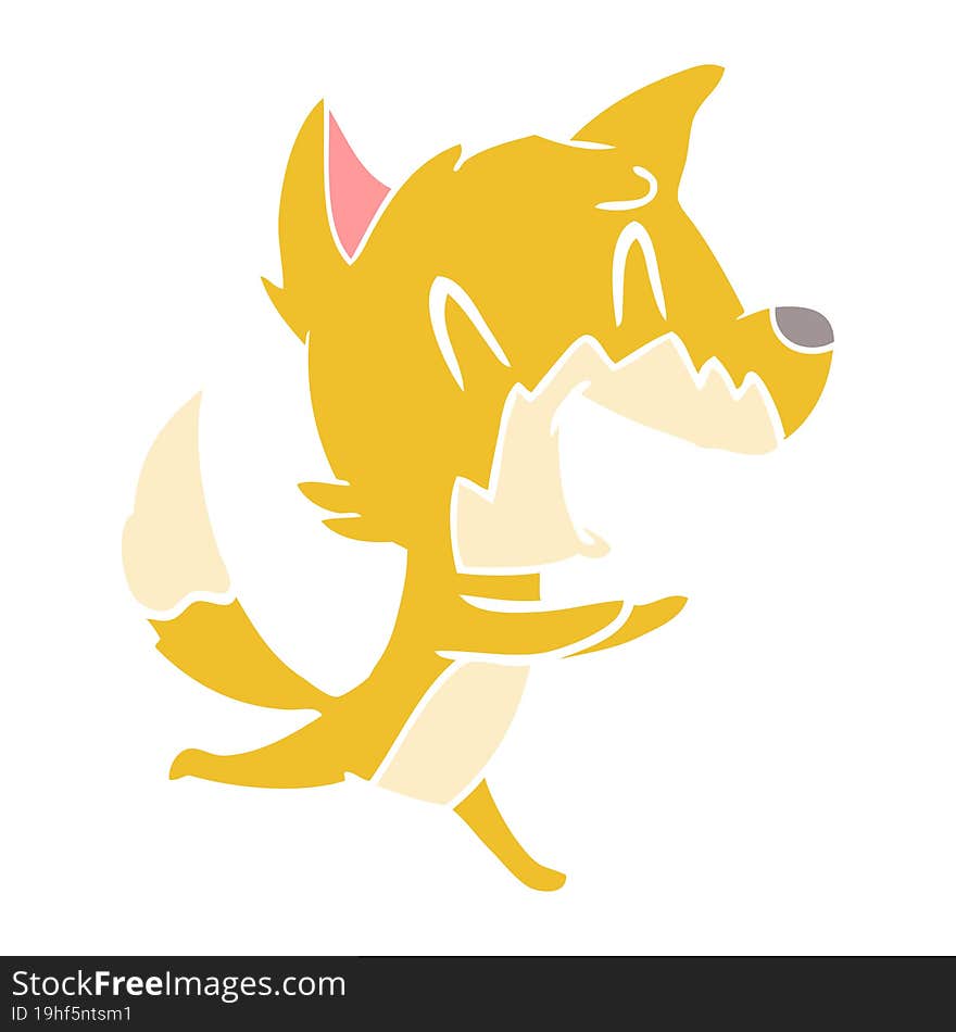 laughing fox running away