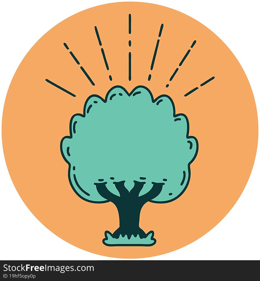 icon of tattoo style tree