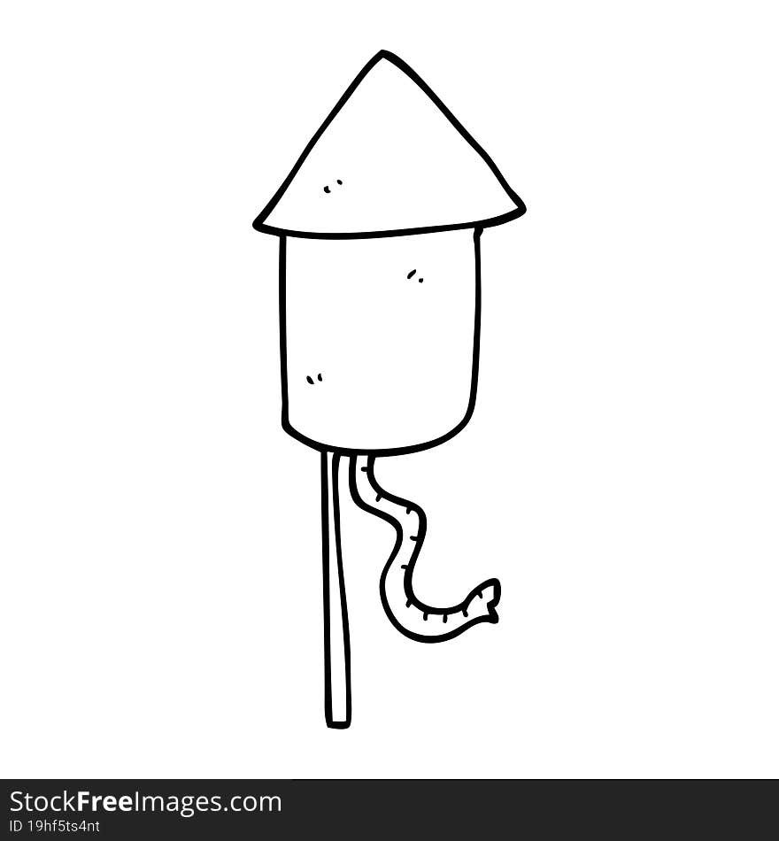 line drawing cartoon of a firework