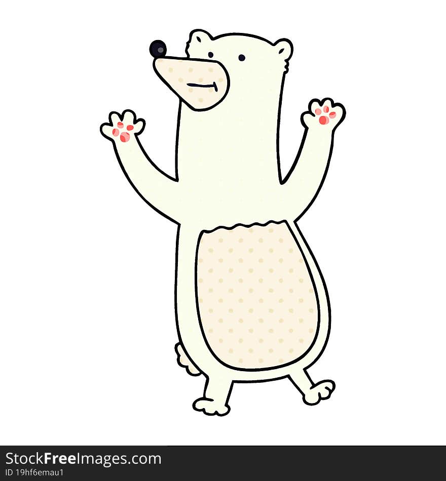 quirky comic book style cartoon polar bear