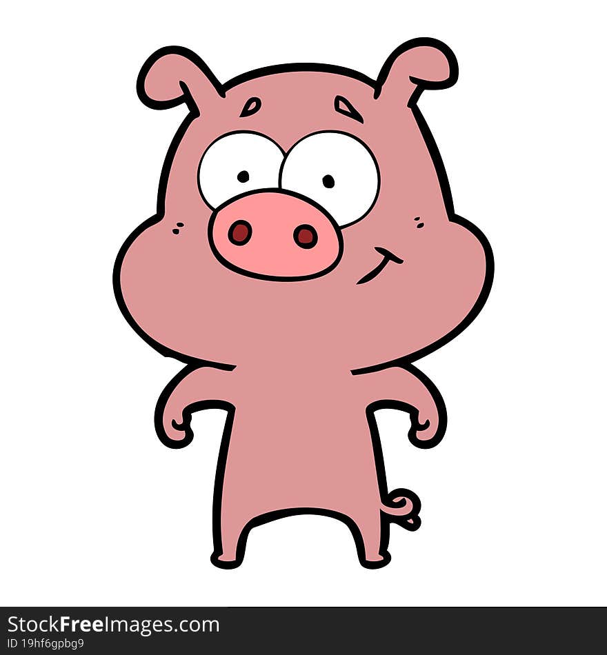 happy cartoon pig. happy cartoon pig