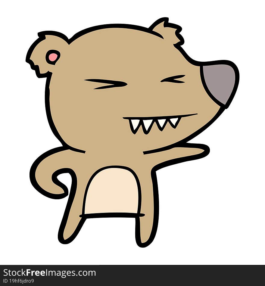 angry bear cartoon. angry bear cartoon