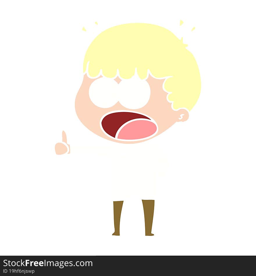 Flat Color Style Cartoon Shocked Man