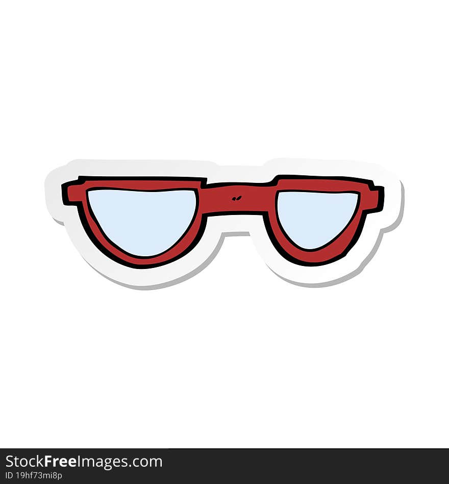 Sticker Of A Cartoon Glasses