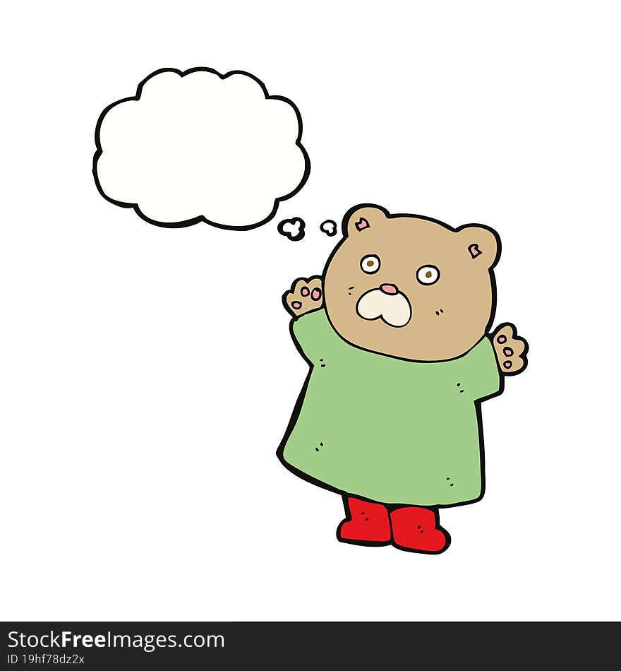 funny cartoon bear with thought bubble