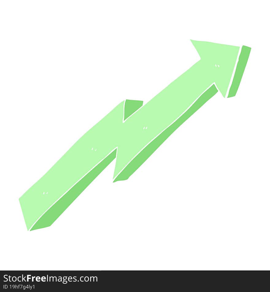 flat color illustration of a cartoon arrow up trend