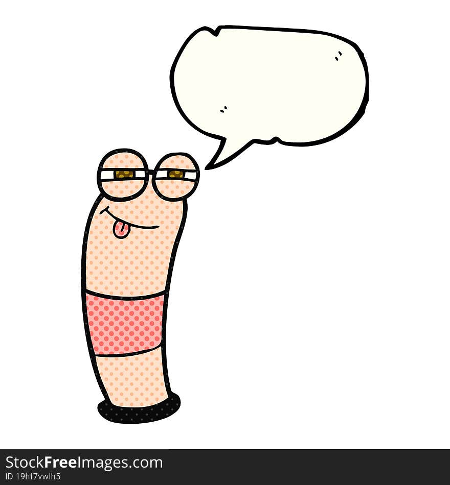 freehand drawn comic book speech bubble cartoon worm