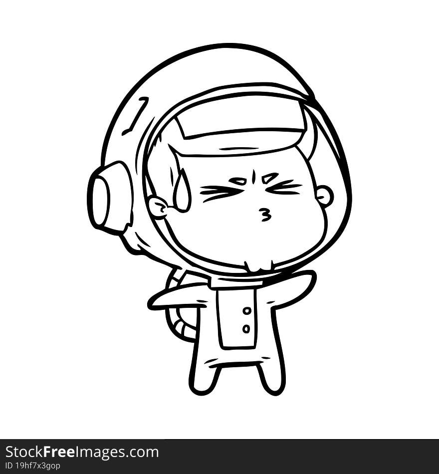 cartoon stressed astronaut. cartoon stressed astronaut