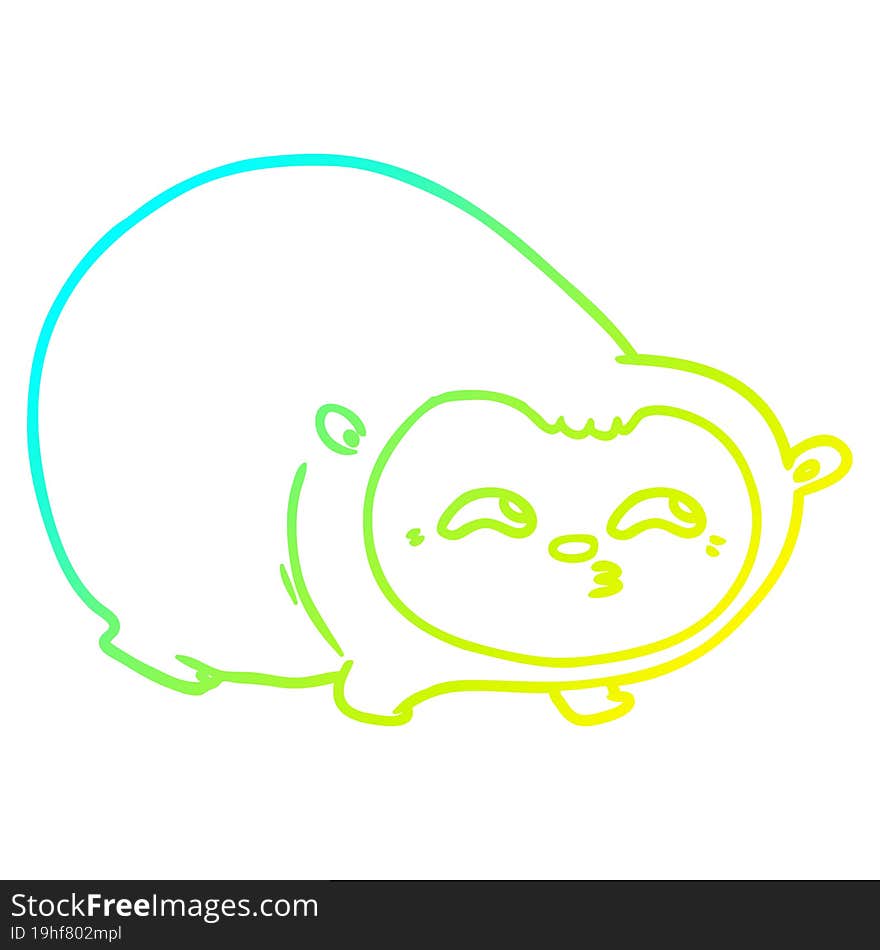 cold gradient line drawing cartoon wombat