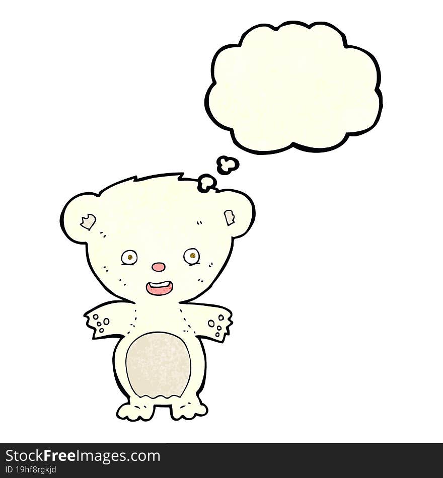 cartoon polar bear with thought bubble