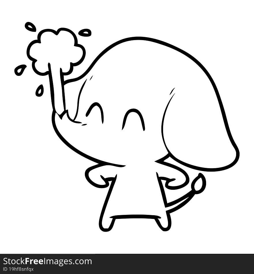 cute cartoon elephant spouting water. cute cartoon elephant spouting water