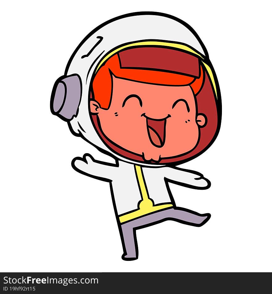 happy cartoon astronaut. happy cartoon astronaut