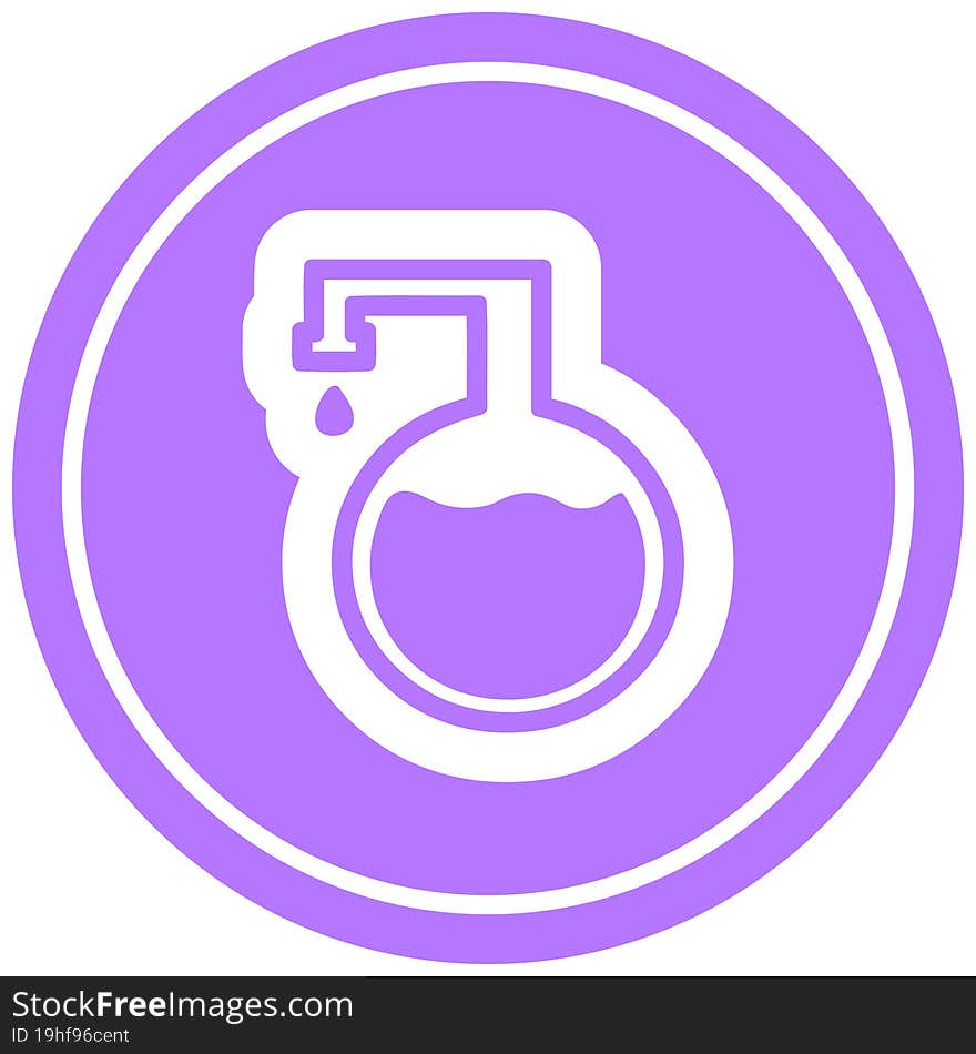 chemical vial circular icon symbol