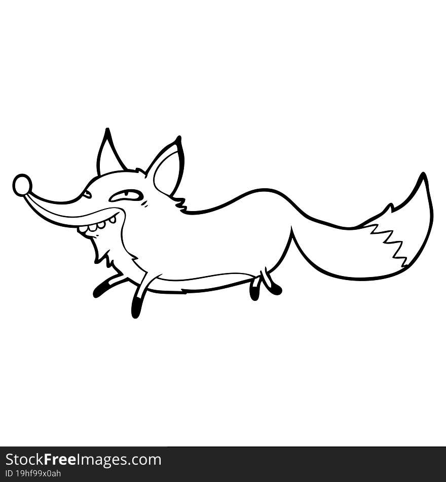 cute cartoon sly fox. cute cartoon sly fox