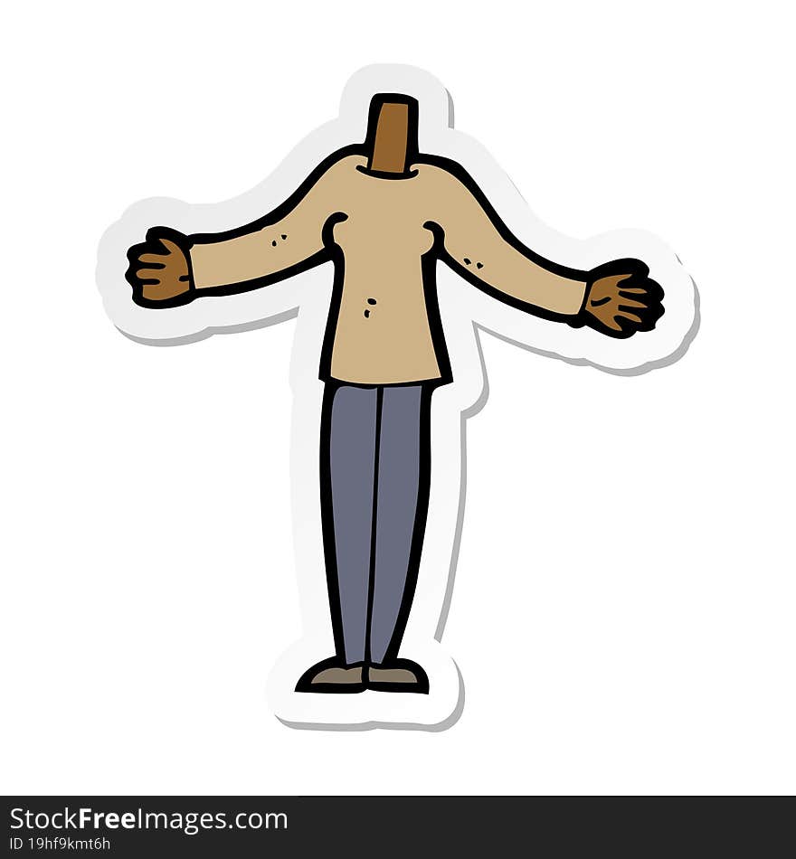 sticker of a cartoon female body