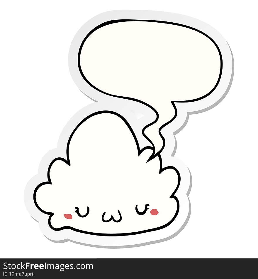 cute cartoon cloud and speech bubble sticker