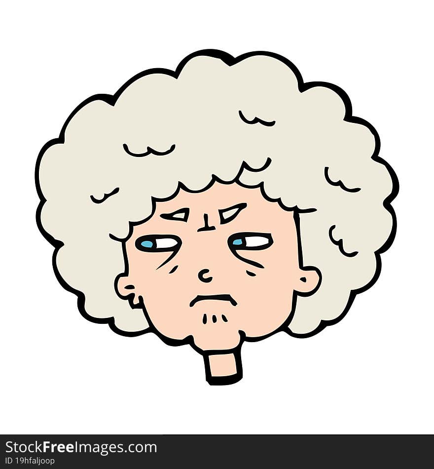 cartoon bitter old woman