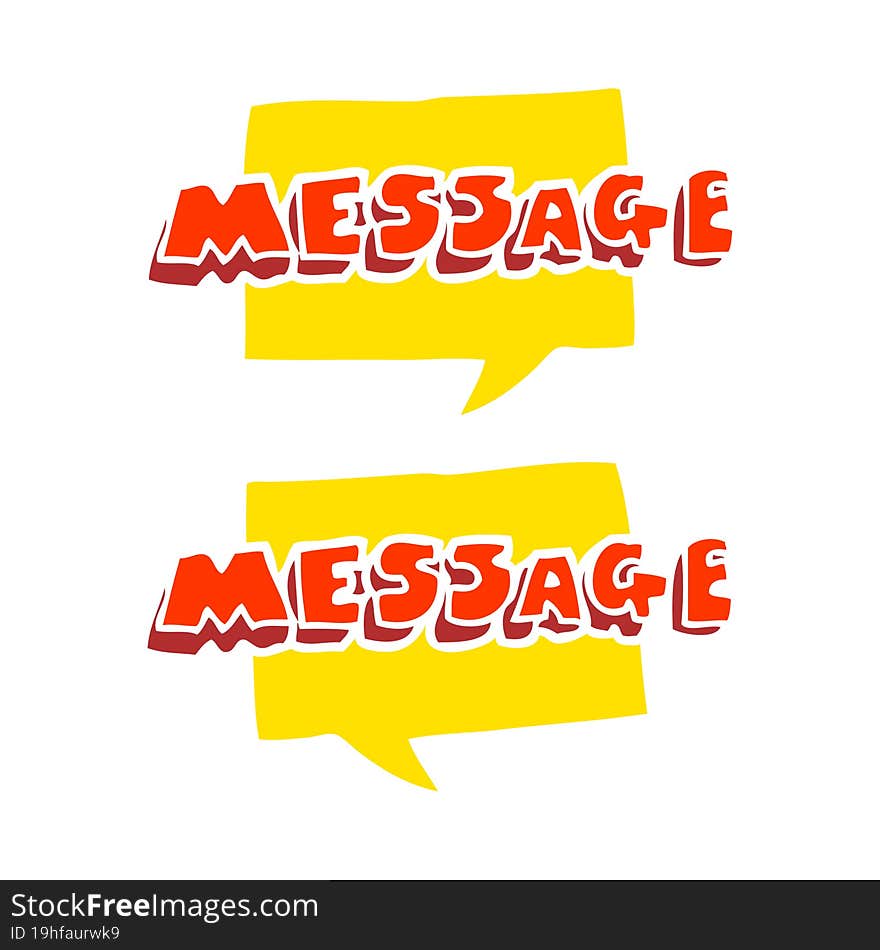 flat color illustration of a cartoon message texts