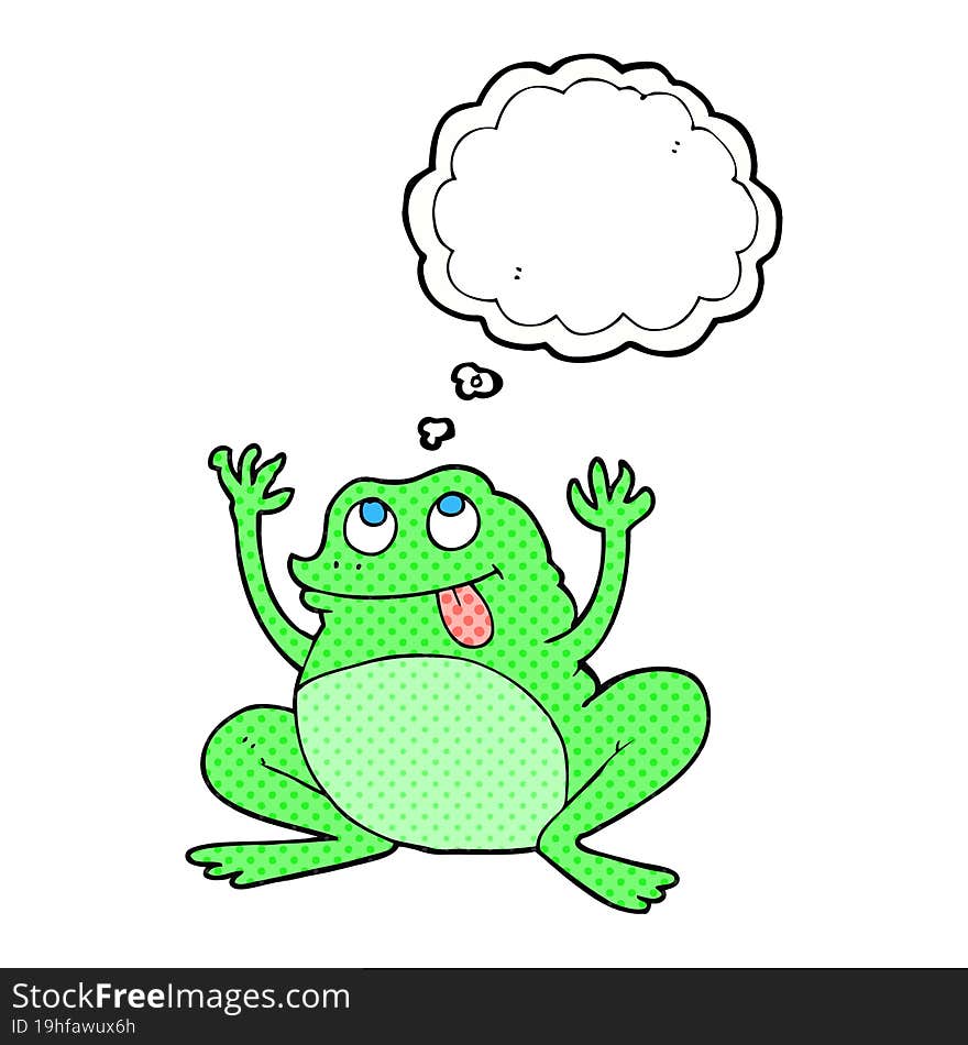 funny thought bubble cartoon frog