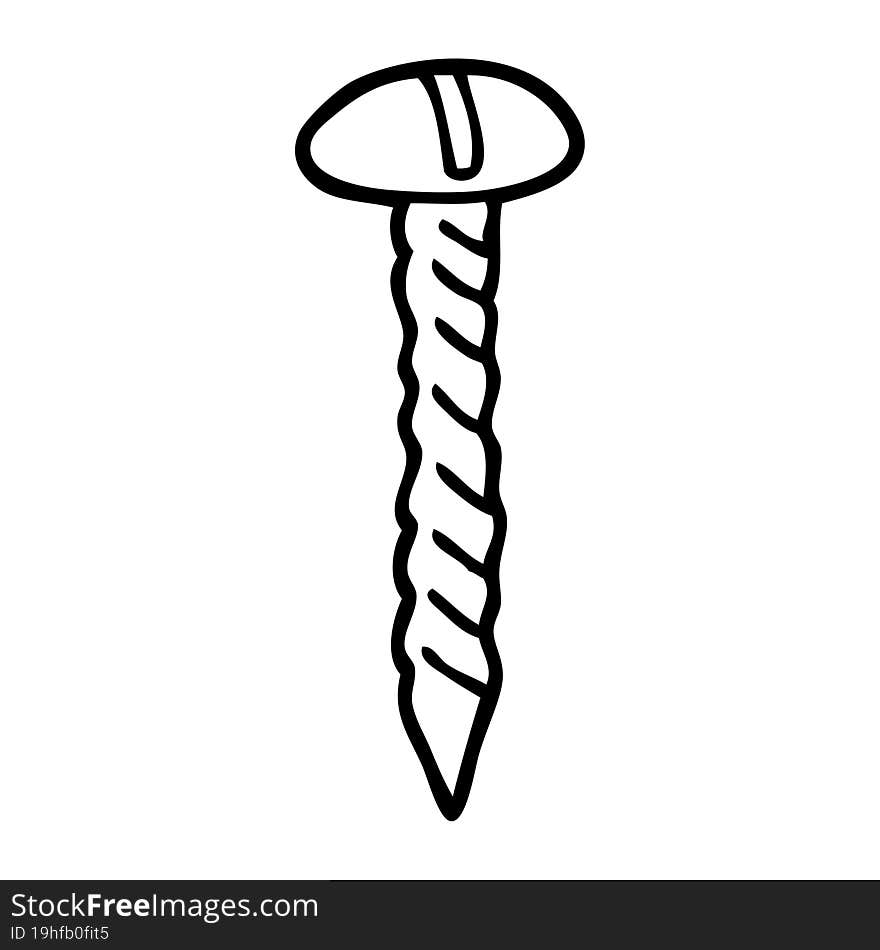 line drawing cartoon metal screw