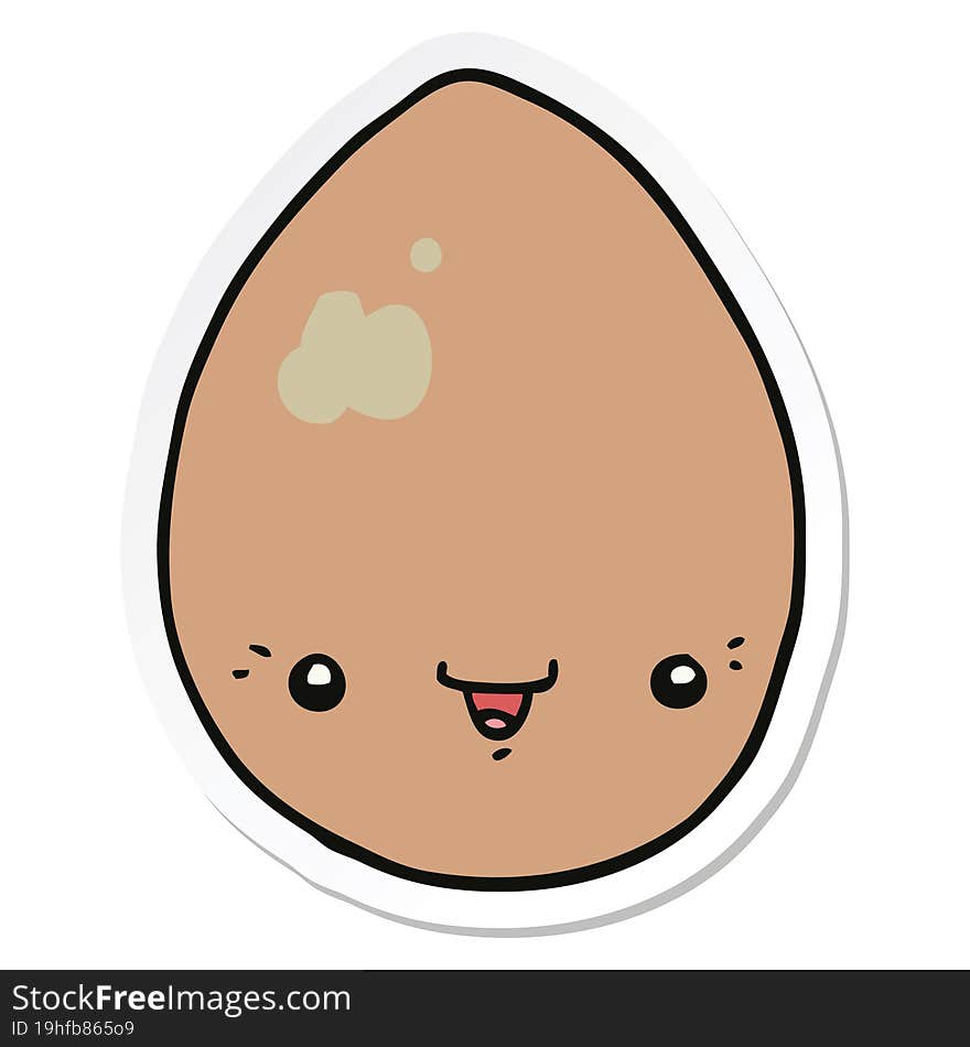 sticker of a cartoon egg