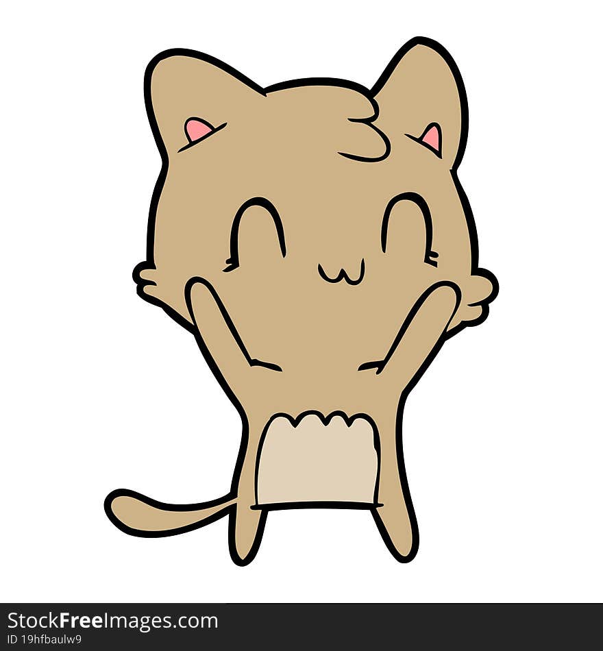 cartoon happy cat. cartoon happy cat