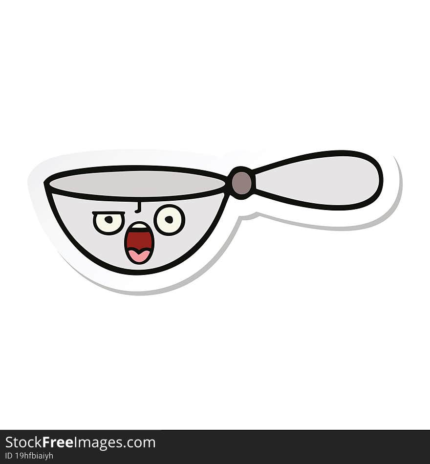 Sticker Of A Cute Cartoon Measuring Spoon