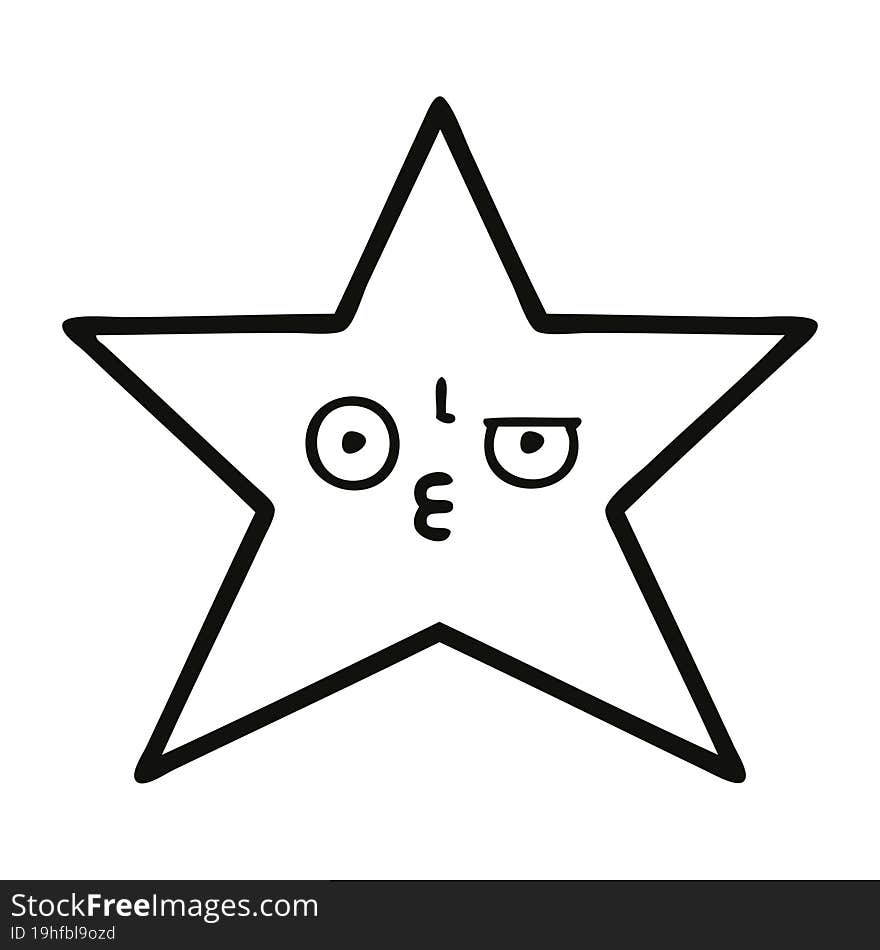 line drawing cartoon star fish