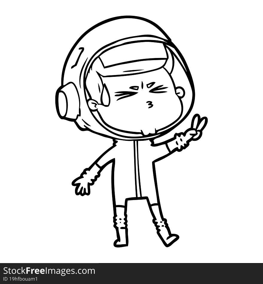 cartoon stressed astronaut. cartoon stressed astronaut