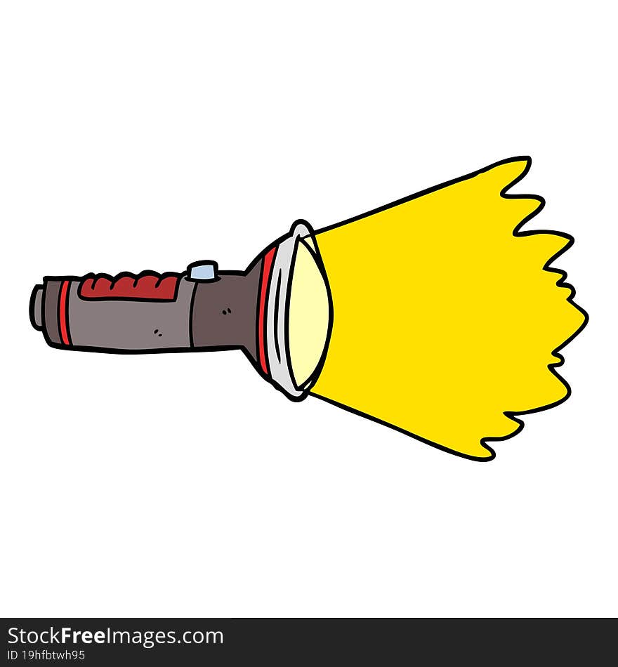 cartoon electric torch shining. cartoon electric torch shining