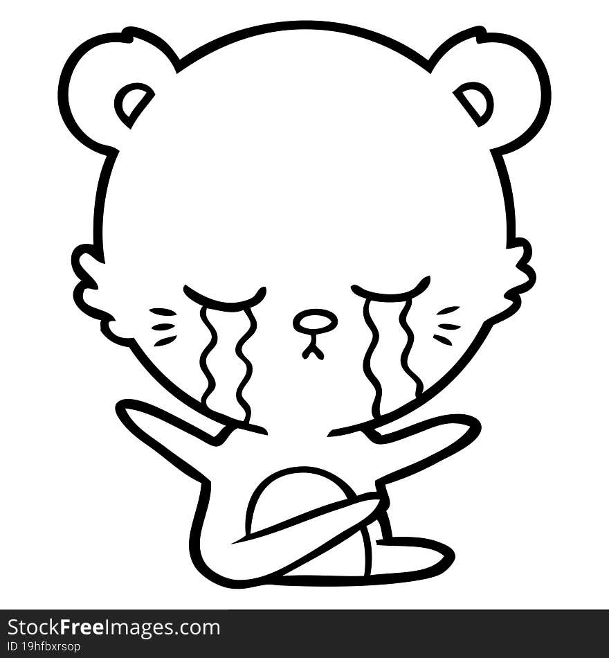 crying cartoon bear. crying cartoon bear