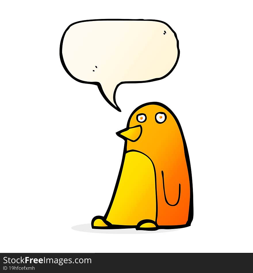 Cartoon Bird With Speech Bubble