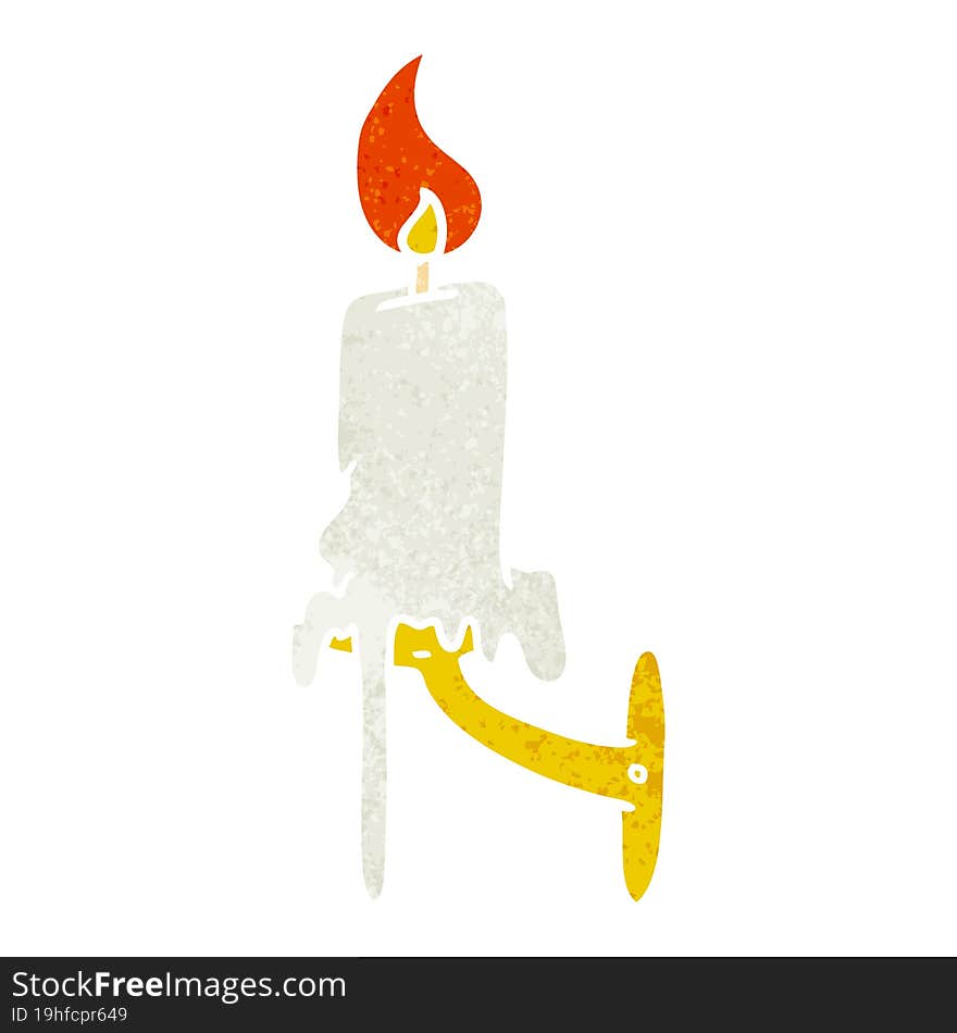 retro cartoon doodle of a candle stick