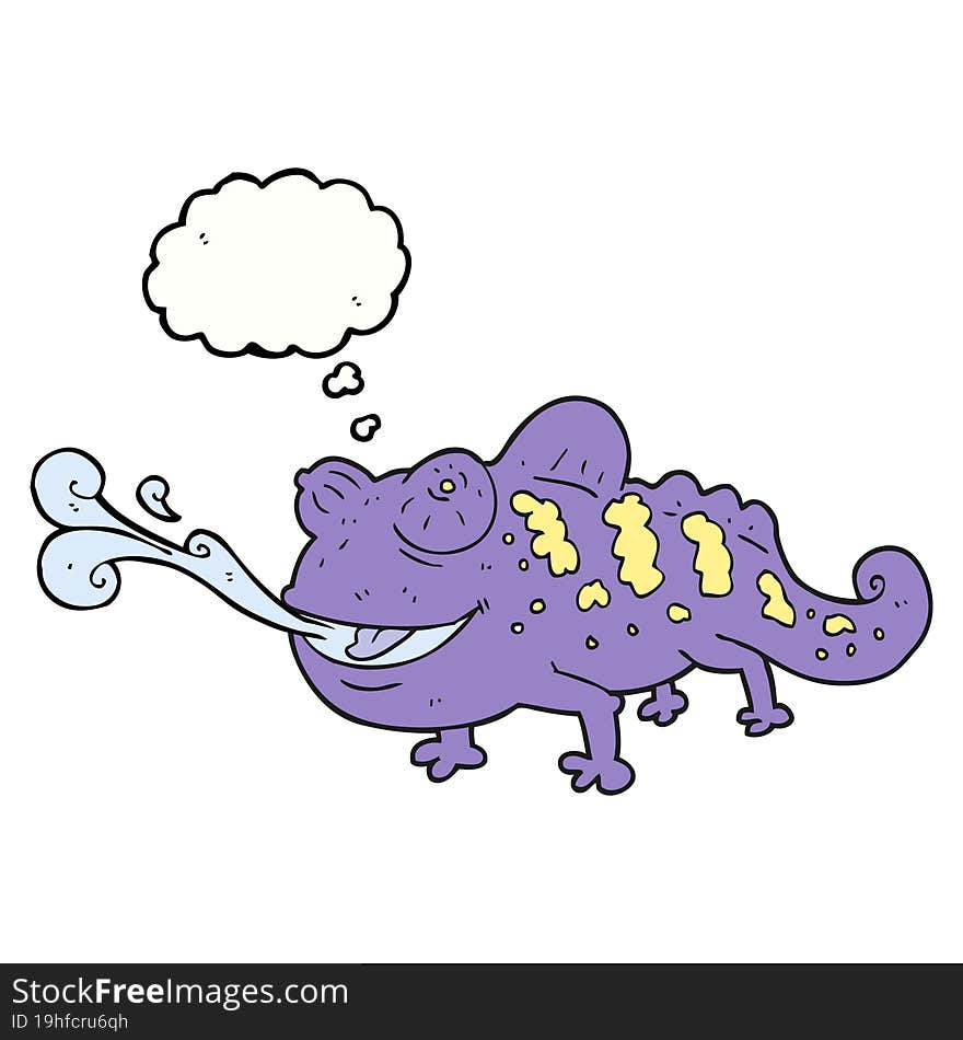 Thought Bubble Cartoon Chameleon