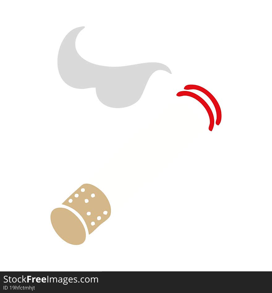 flat color retro cartoon of a cigarette smoke