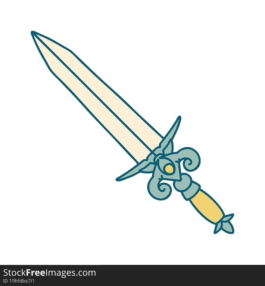 tattoo style icon of dagger