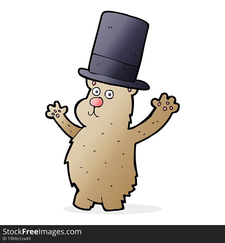 Cartoon Bear In Top Hat