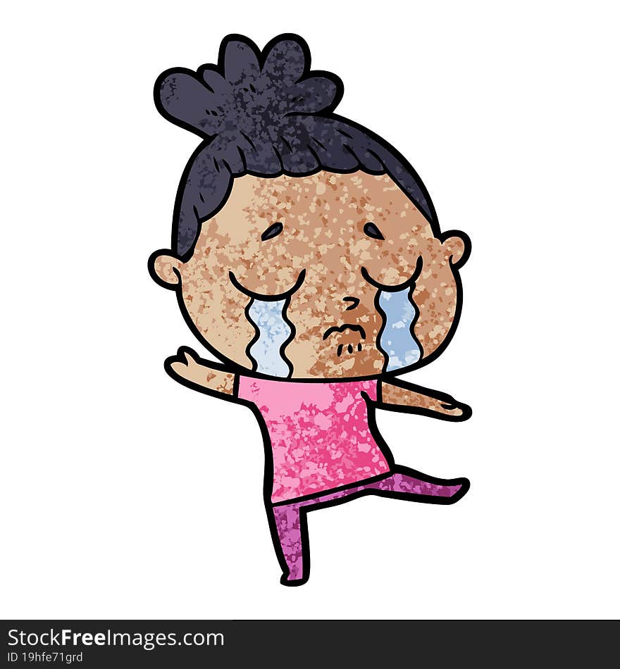 cartoon crying woman. cartoon crying woman