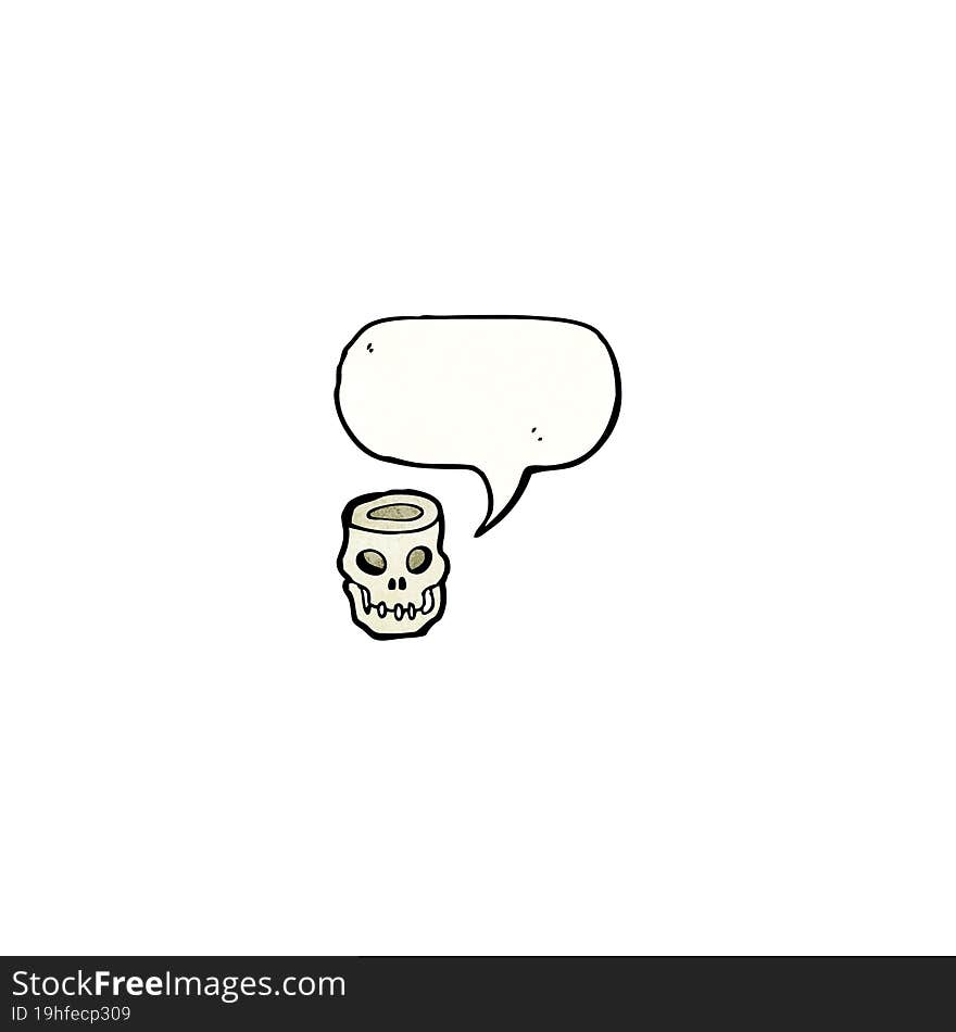 cartoon skull with speech bubble