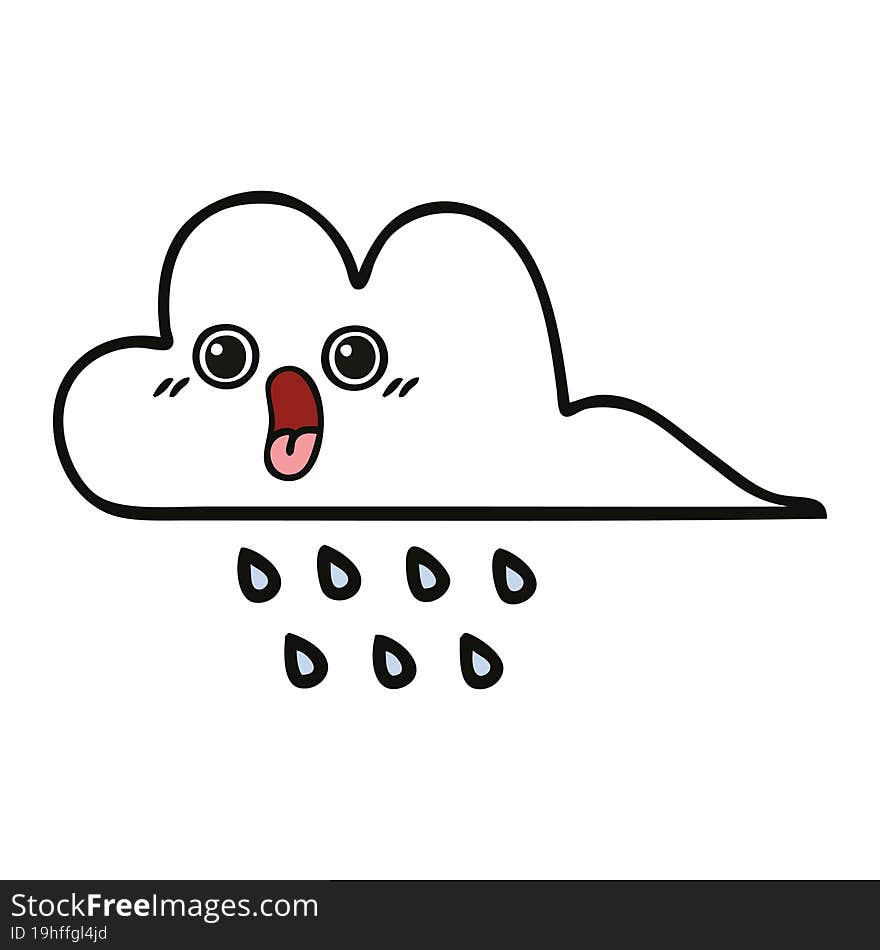 Cute Cartoon Rain Cloud